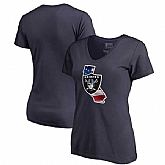Women Oakland Raiders Navy NFL Pro Line by Fanatics Branded Banner State T-Shirt,baseball caps,new era cap wholesale,wholesale hats